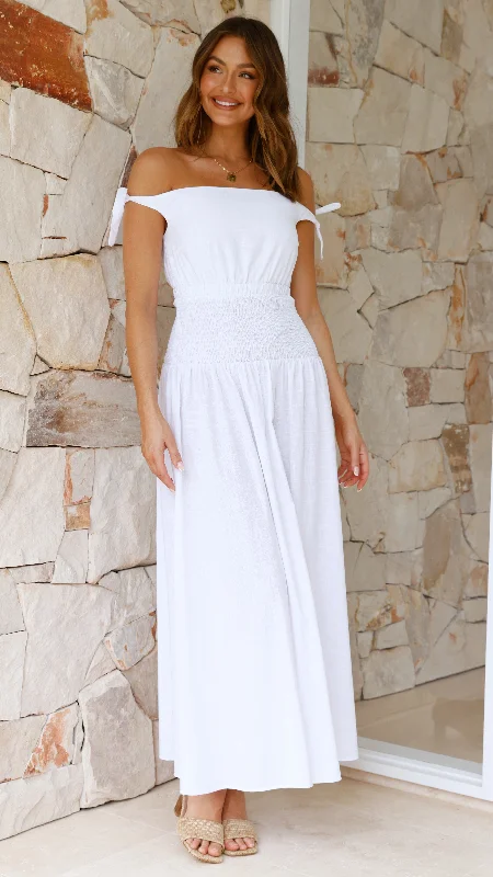 Cool cotton dress-Adelaide Maxi Dress - White