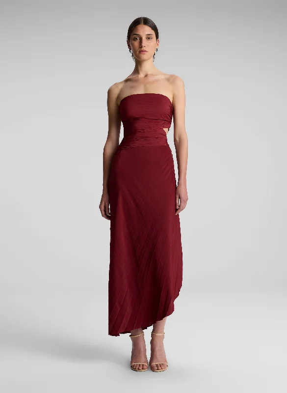 Jersey comfy dress-Andie Strapless Pleated Dress