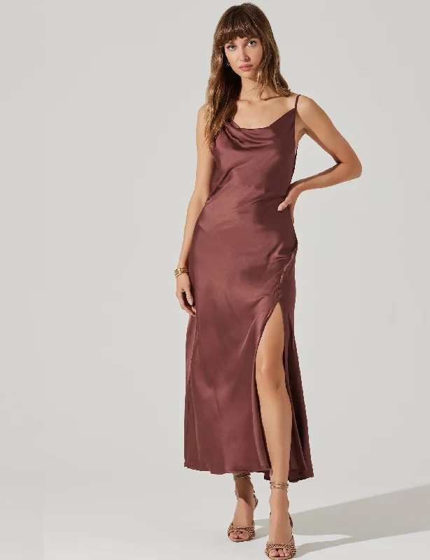 Smooth silk dress-Glynis Dress, Mulberry