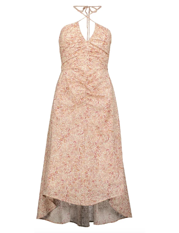 Rose gold dress-Harper Ruched Front Dress, Luminous Print