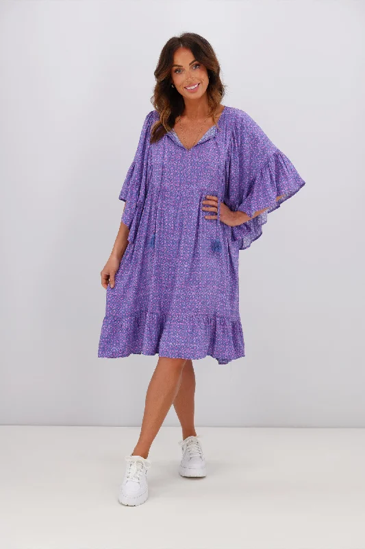 Bright neon dress-Boho Australia Amir Dress Violet