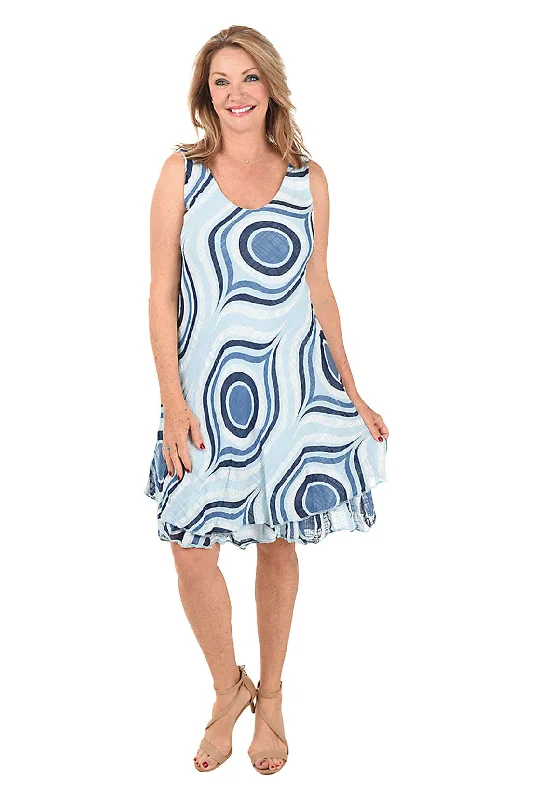 Tailored work dress-Concentric Circles Double Layer Tank Dress