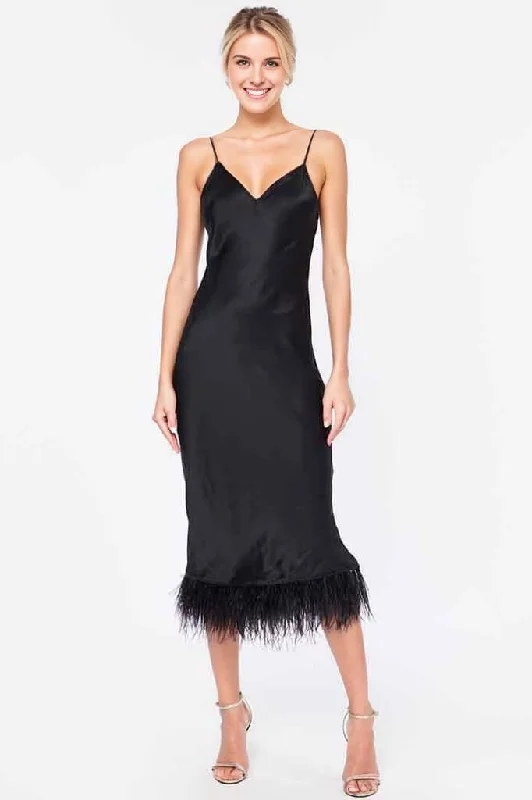 Ruched trendy dress-Raven Feather Dress