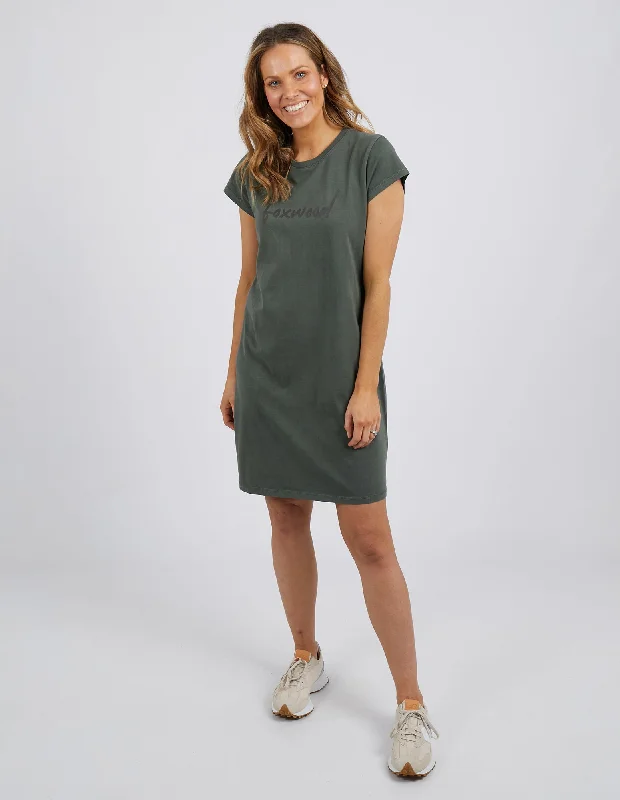 Halter sundress-Foxwood Signature Tee Dress Khaki