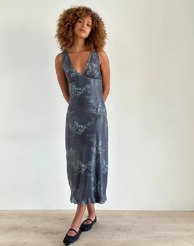 Graceful midi dress-Gabriela Midi Dress in Faded Botanical Green