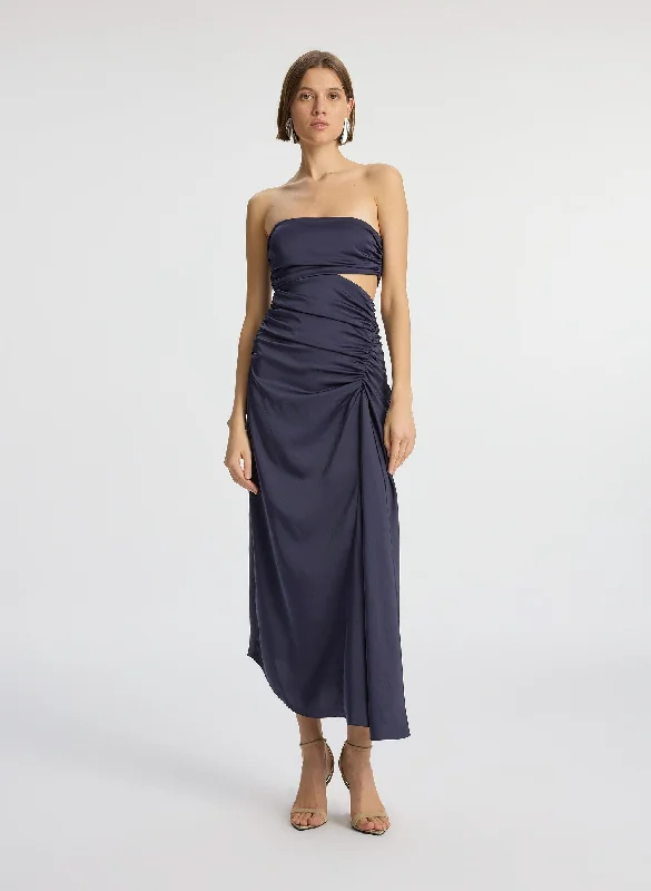 Ombre gradient dress-Josefine Strapless Satin Dress