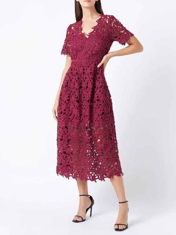 Drop-waist retro dress-Lauren Lace Dress