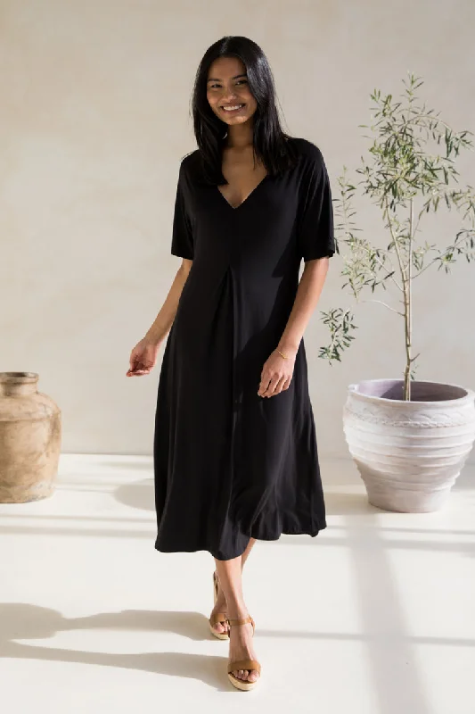 Jersey stretch dress-PQ Collection Erika Dress Black