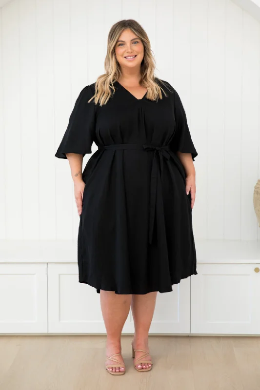 Vacation flowy dress-PQ Collection Makeo Dress Black