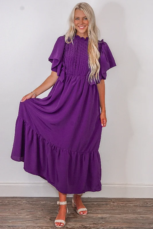 Evening gala dress-Purely Perfect Purple Maxi Dress