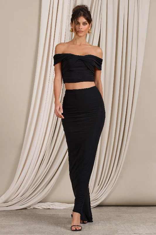 Festival fringe dress-Raye | Black High Bodycon Pencil Skirt