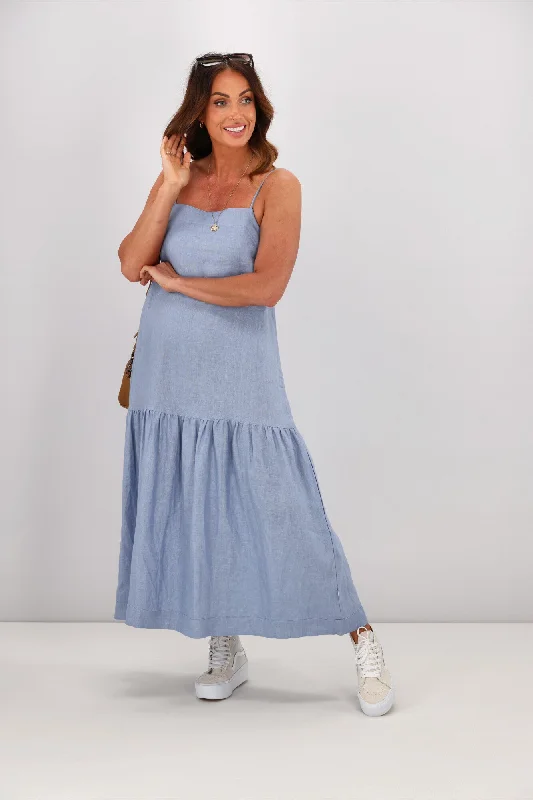 Minimalist sleek dress-RPM Antoinette Dress Sky Blue