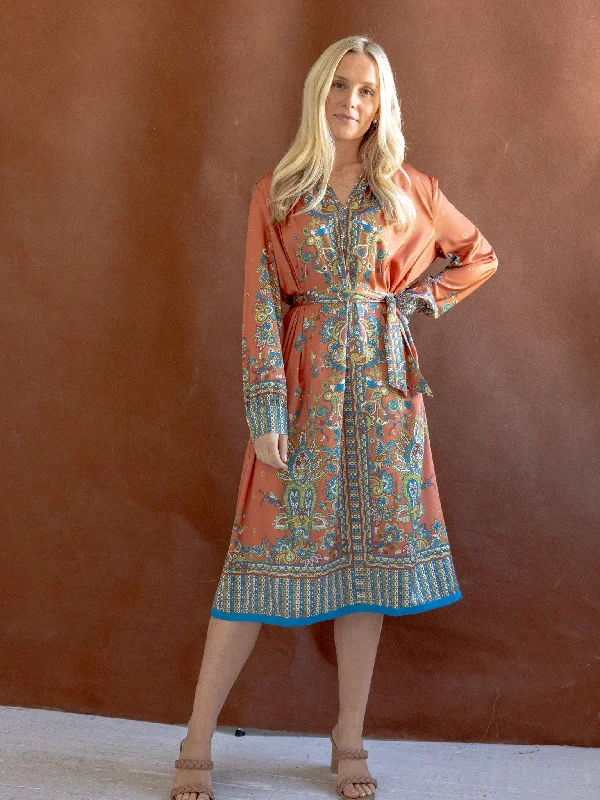 Wool winter dress-Sara Paisley Dress