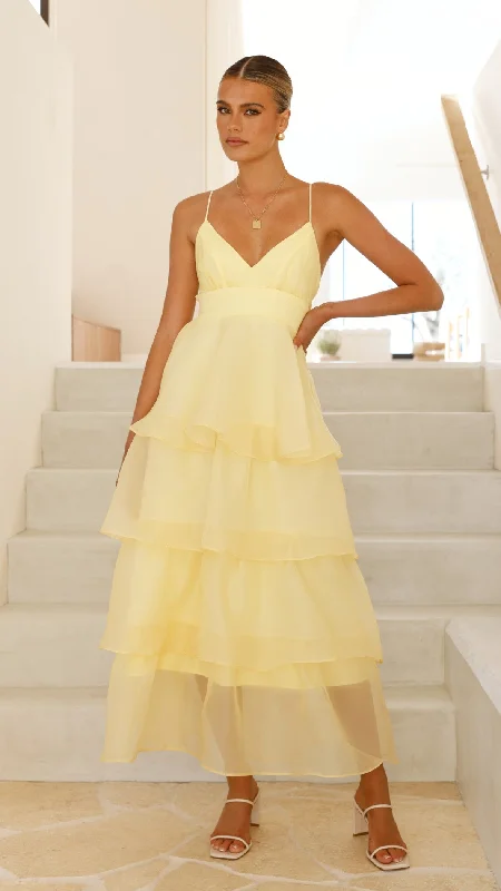 Strapless wedding dress-Shayla Maxi Dress - Yellow