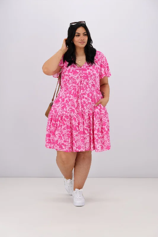 Airy lace dress-Sunday Boho Eliana Dress Pink Floral