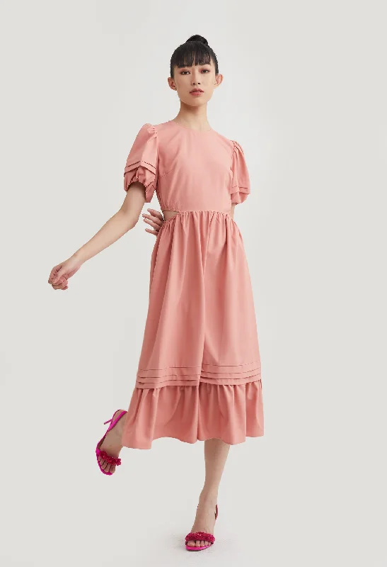 Rustic peasant dress-Sweetheart Midi Dress