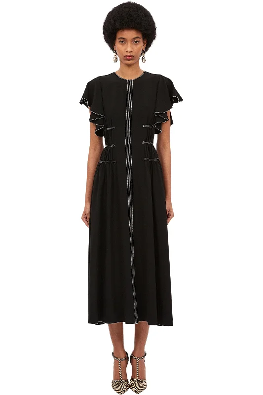 Jersey stretch dress-Ulla Johnson Anais Dress in Noir