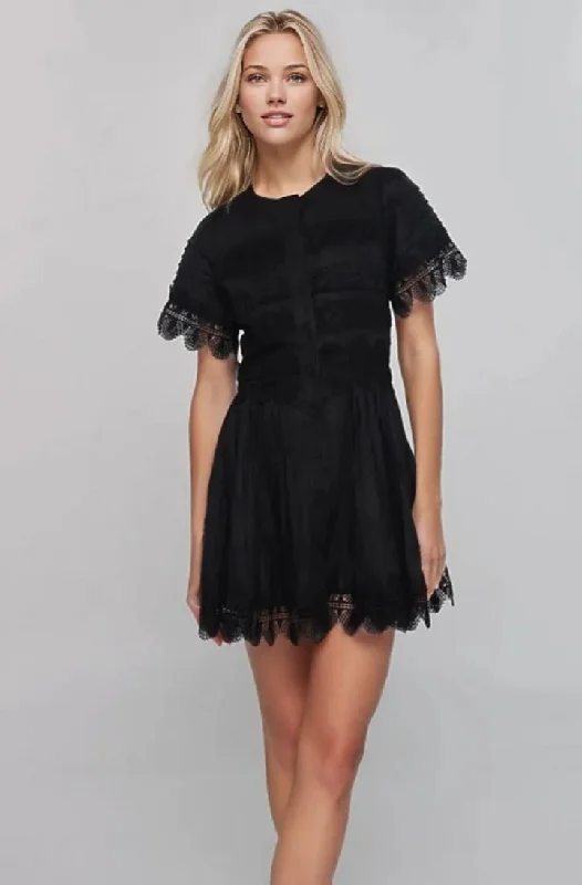 Button-up beach dress-Violetta Dress in Black