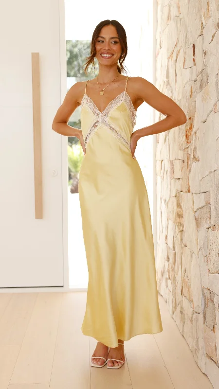 Layered festival dress-Westley Maxi Dress - Yellow