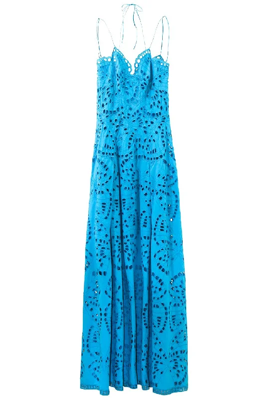 Halter sundress-Butterfly Eyelet Gown