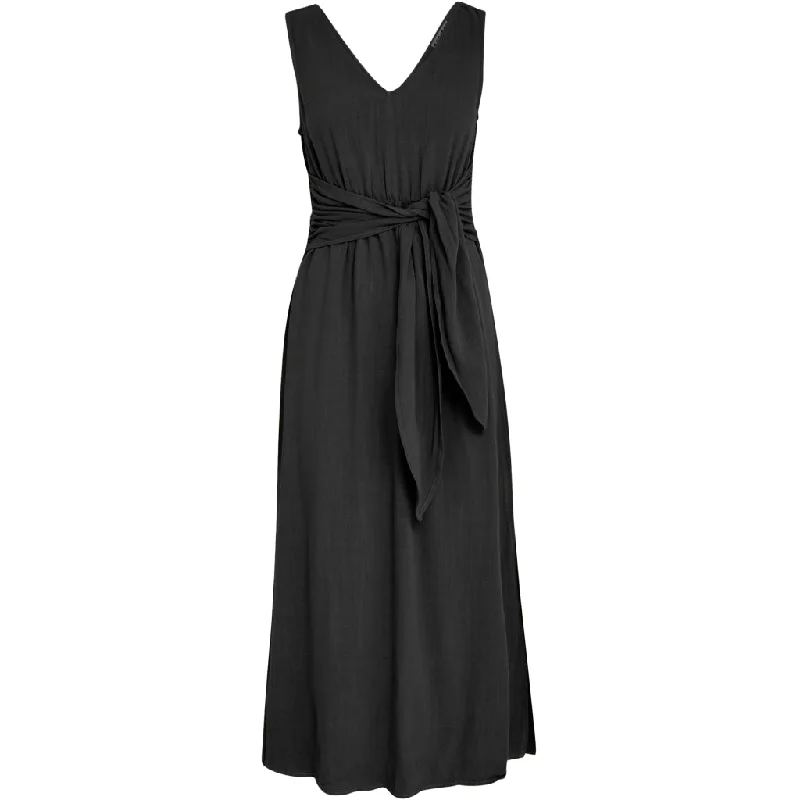 Resort wrap dress-Dixie Sleeveless Midcalf Tie Dress - Black