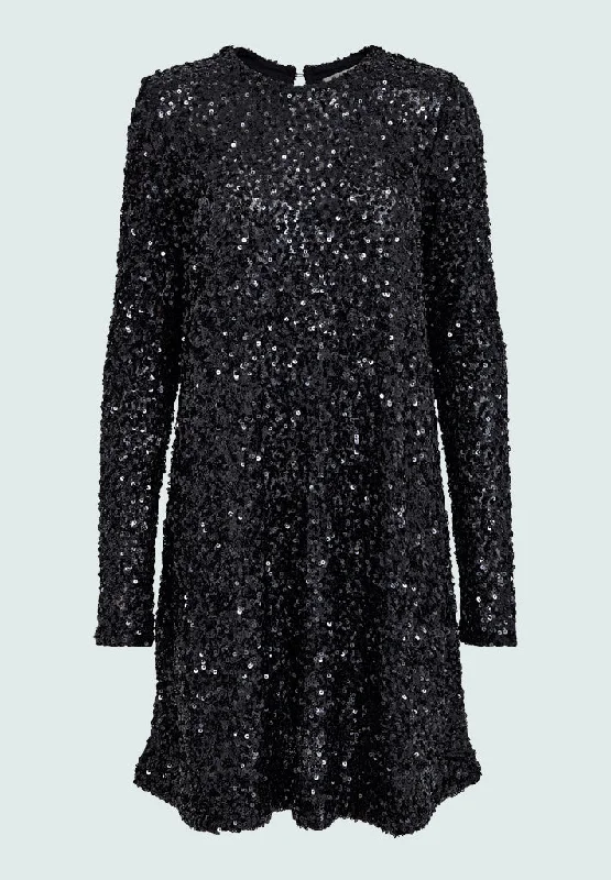 Chevron party dress-DSRoselyn Sequin Dress - Black