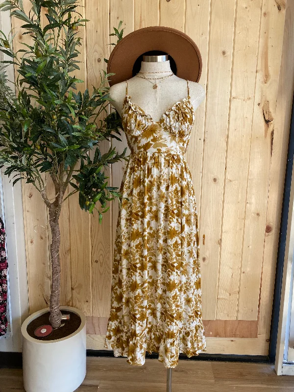 Knit cozy dress-Floral Maxi Dress