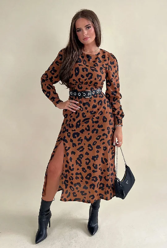 Modern metallic dress-GIRL IN MIND ASHANTI LEOPARD DRESS