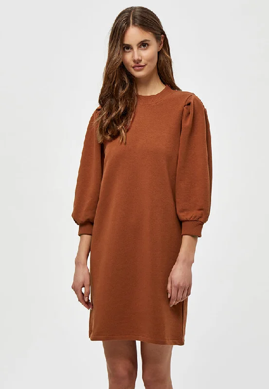 Trendy festival dress-MSMika Puff Sweat Dress - Desert Sand