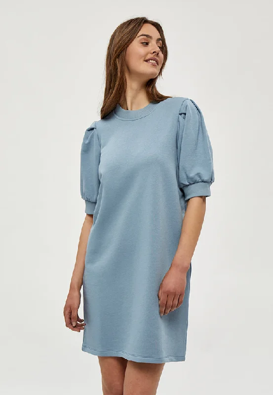 Classy sheath dress-MSMika Sweat Dress - Dusty Blue