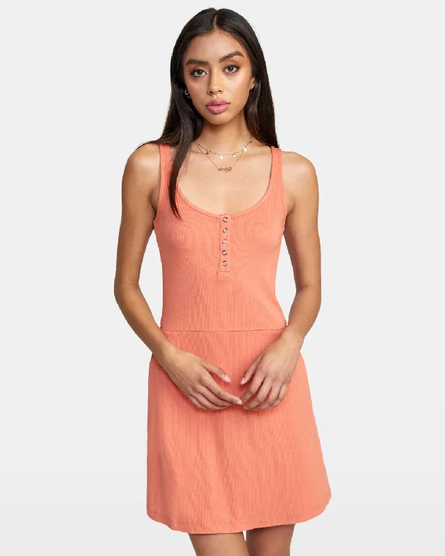 Beaded gala dress-On Repeat Midi Dress - Apricot