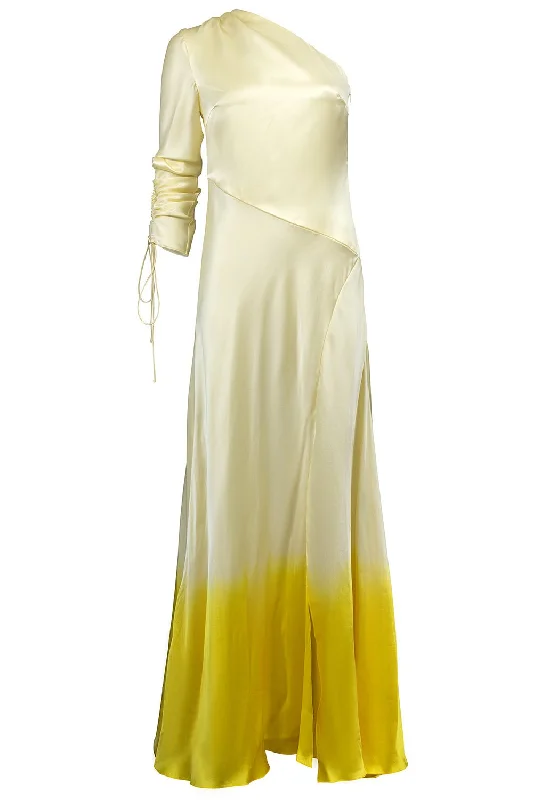 Bright yellow dress-One Shoulder Gown