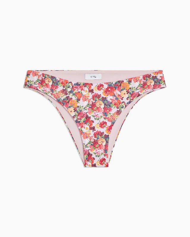 Maroon rich dress-Daisy Bikini Bottom | Spiced Coral/Floral Garden