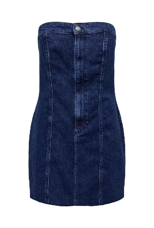 Empire waist dress-ONLY BOWIE SL CORSET DENIM DRESS