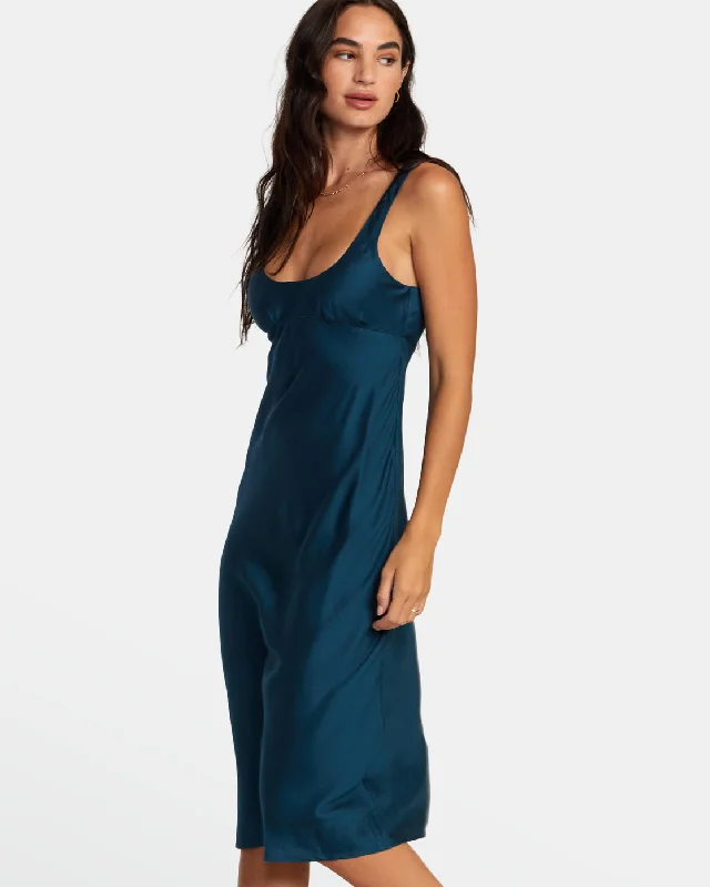 Shift maternity dress-Say So Midi Dress - Pond