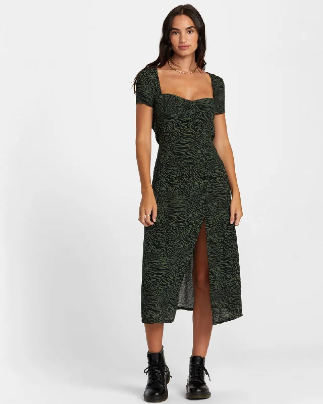 Layered festival dress-Secrets Midi Dress - RVCA Black