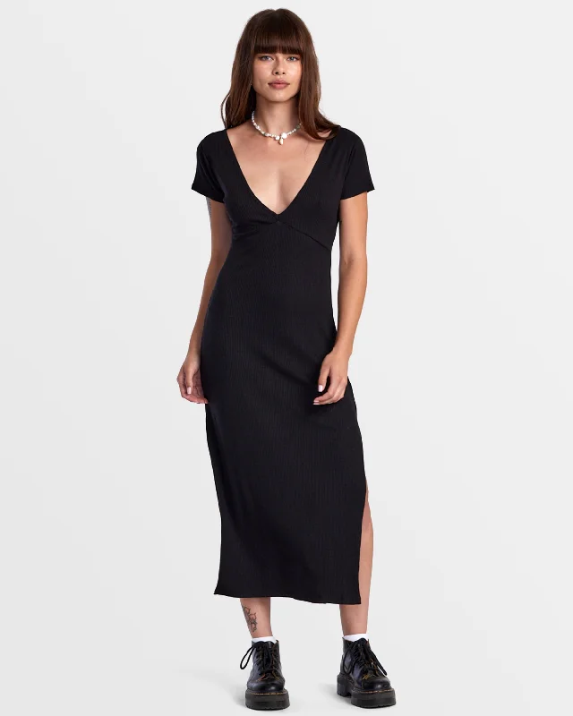 Nightout club dress-Smitten Midi Dress - Black