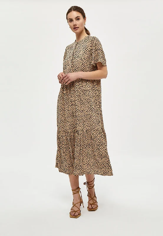 Silk wrap dress-Sophia dress - Warm sand