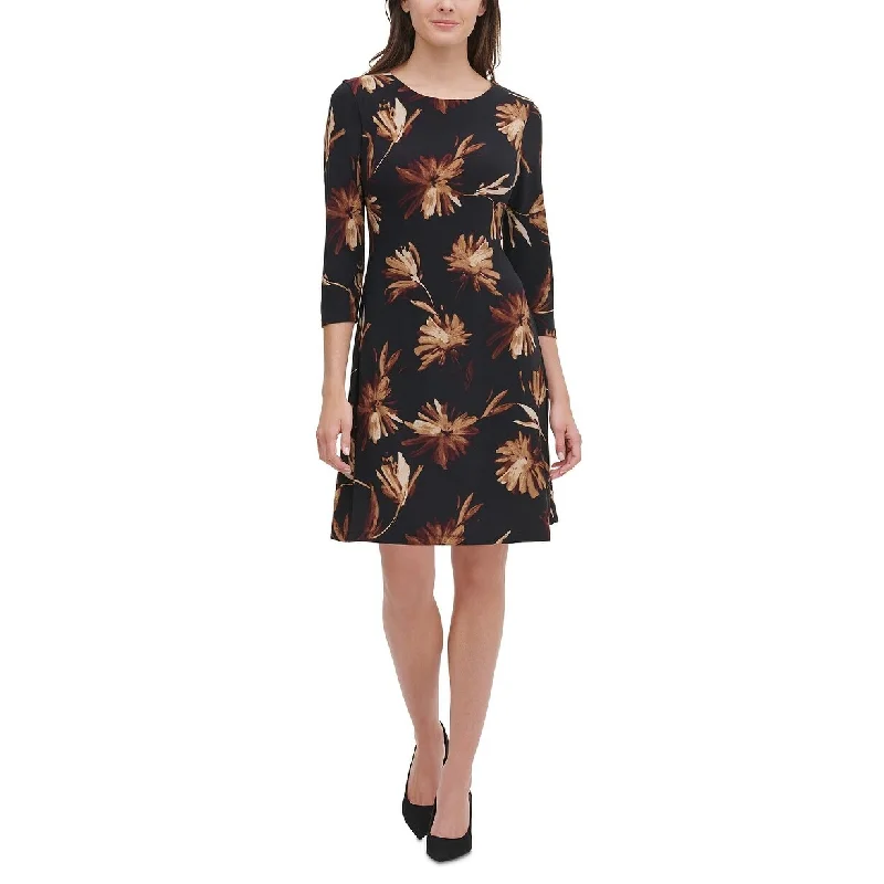 Minimalist sleek dress-Tommy Hilfiger Women's Miranda Floral Dress Black Size 8