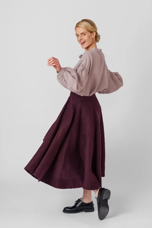 Asymmetrical trendy skirt-Classic Skirt, Twill Linen