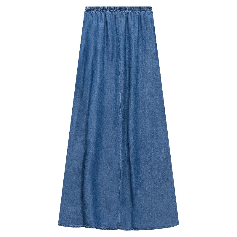 Satin elegant skirt-Ginger medium Denim Maxi Skirt SB4CPT5105DS