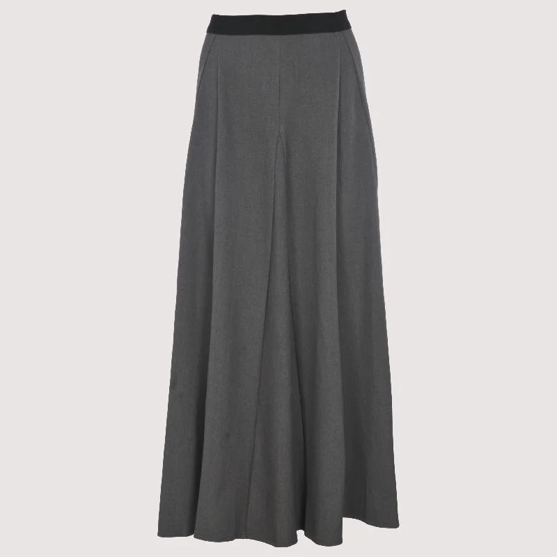 Breezy linen skirt-Honest Edit Grey Daniel Skirt W-5401