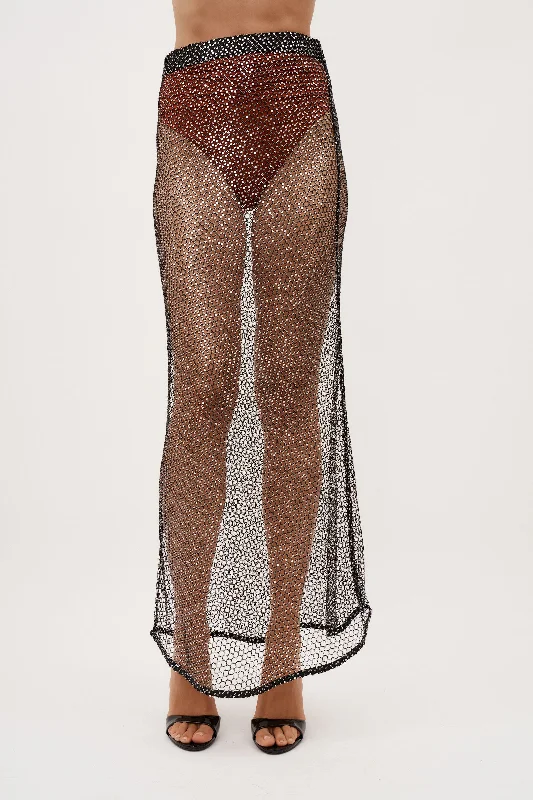 Punk studded skirt-Starry Maxi Skirt